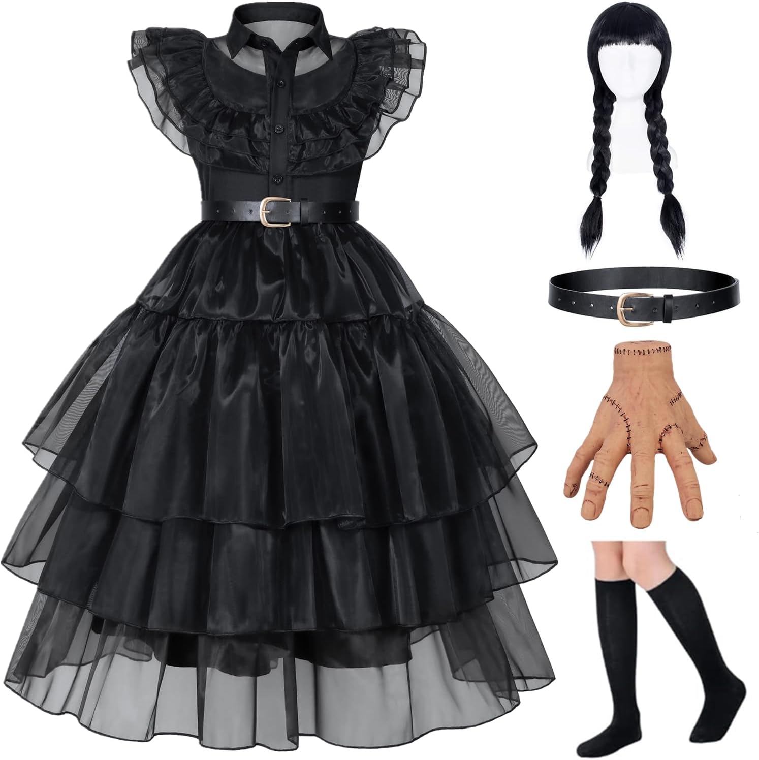 GUUZOGG Wednesday Addams Costume Dress for Girls