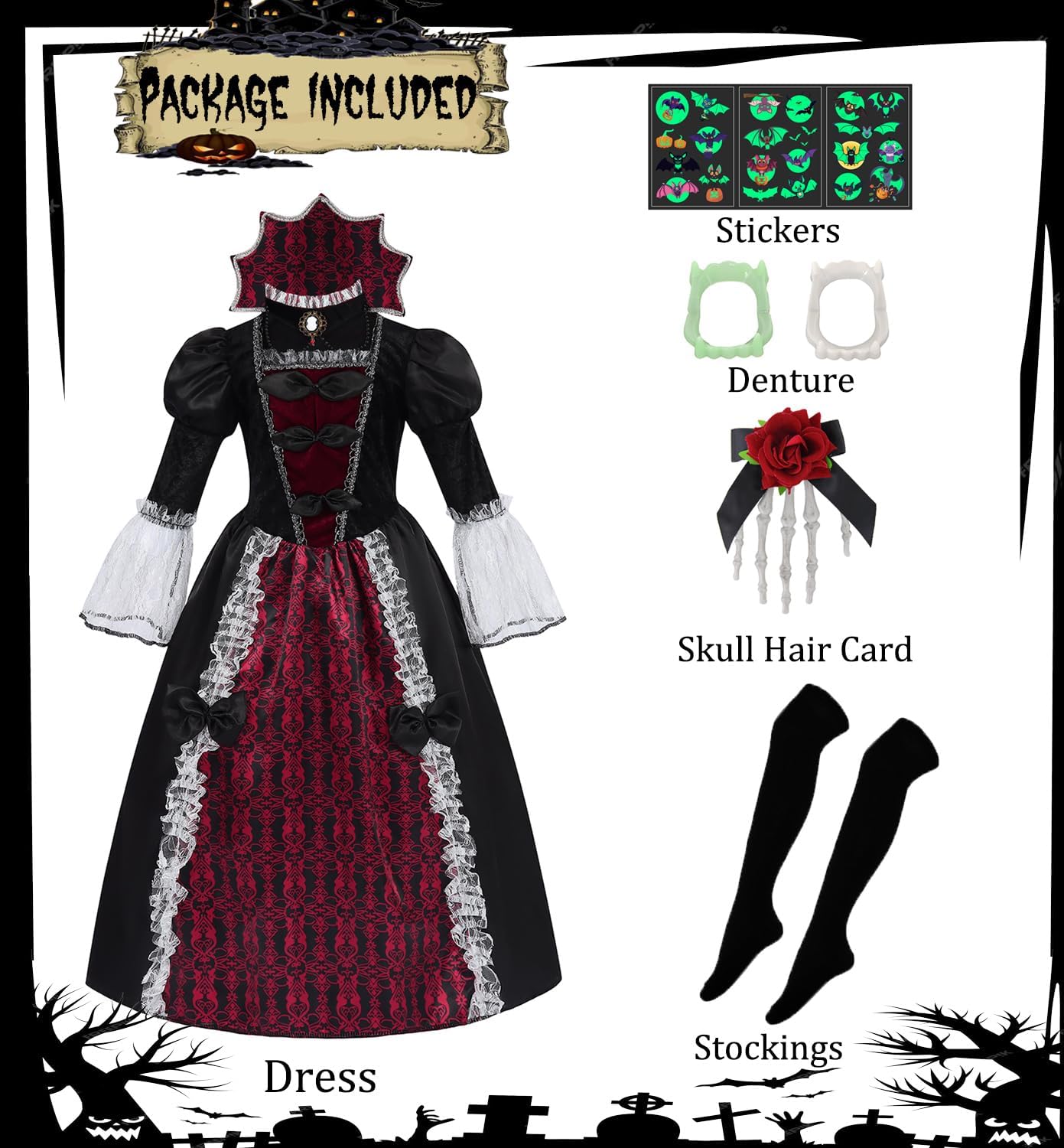 Royal Vampire Costume Girls Halloween