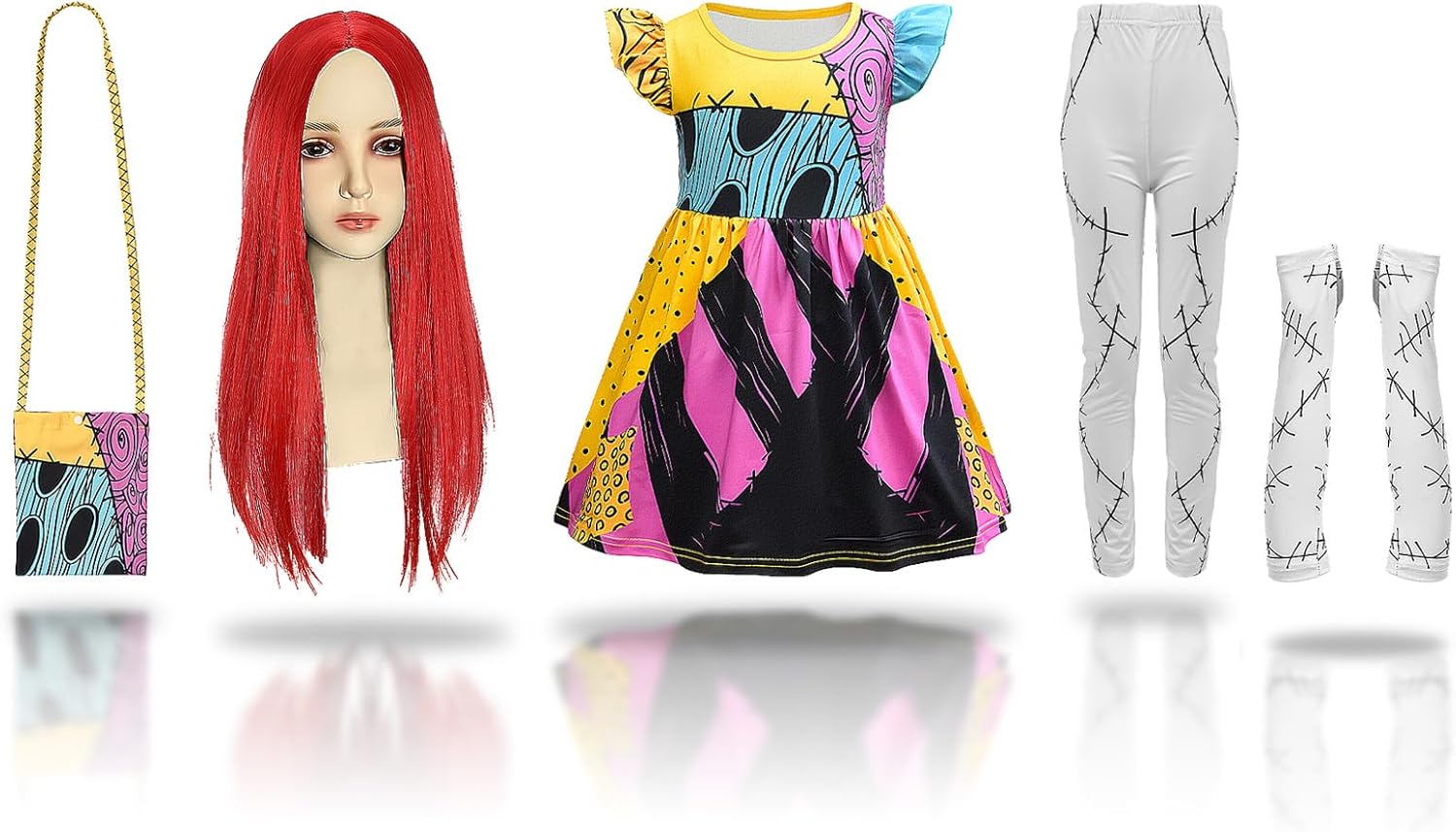 Sallys Spectacular Halloween Costume for Girls 5-in-1 Set