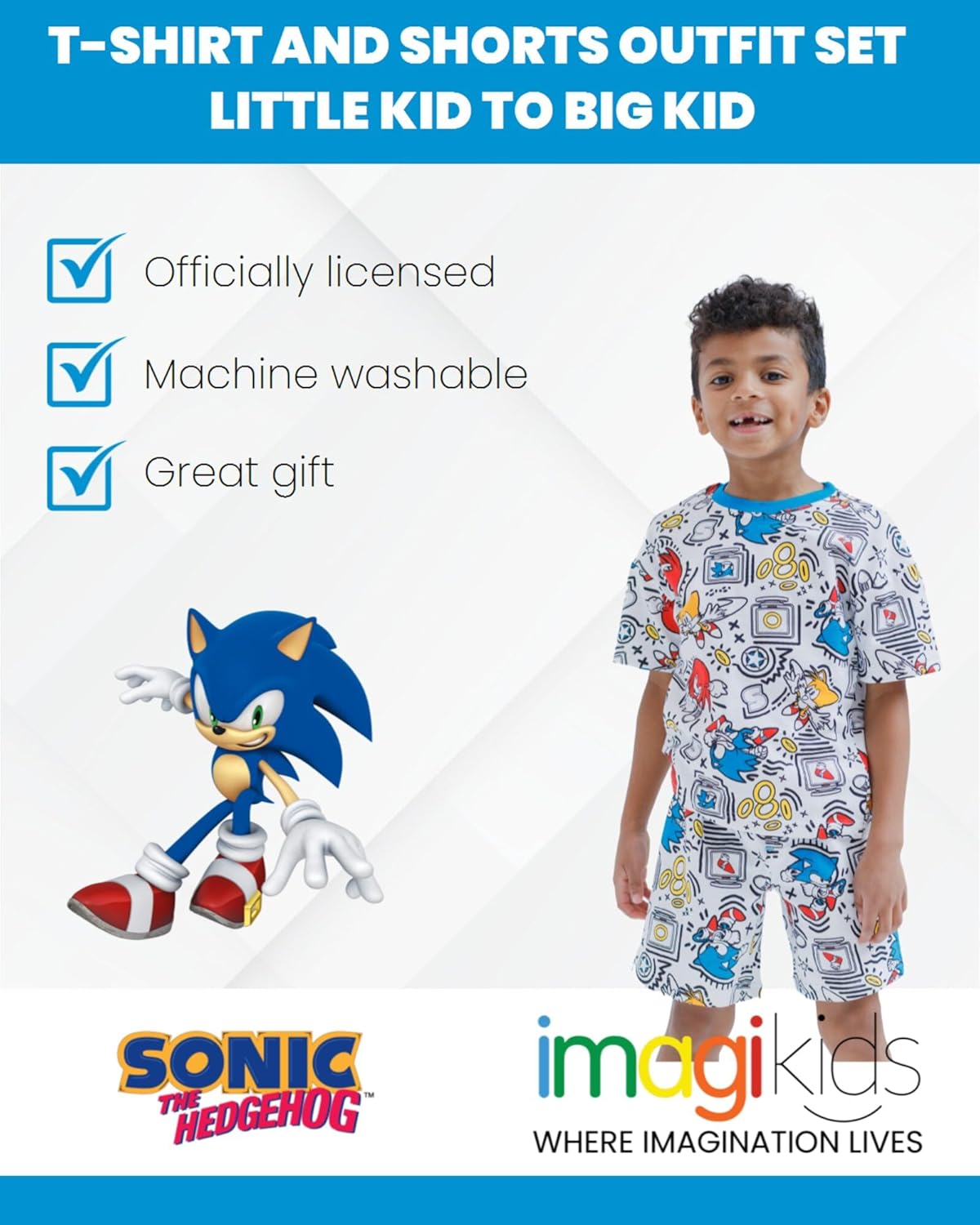 SEGA Sonic the Hedgehog Tails Knuckles Kids Outfit Set