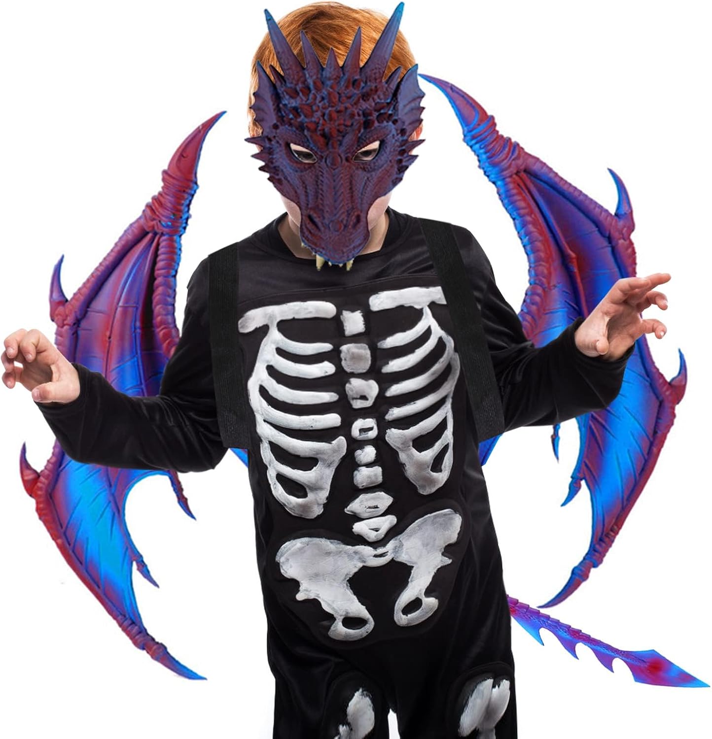 Nirvany Kids Dragon Cosplay Costume - Wing Tail Mask Set for Boys Girls