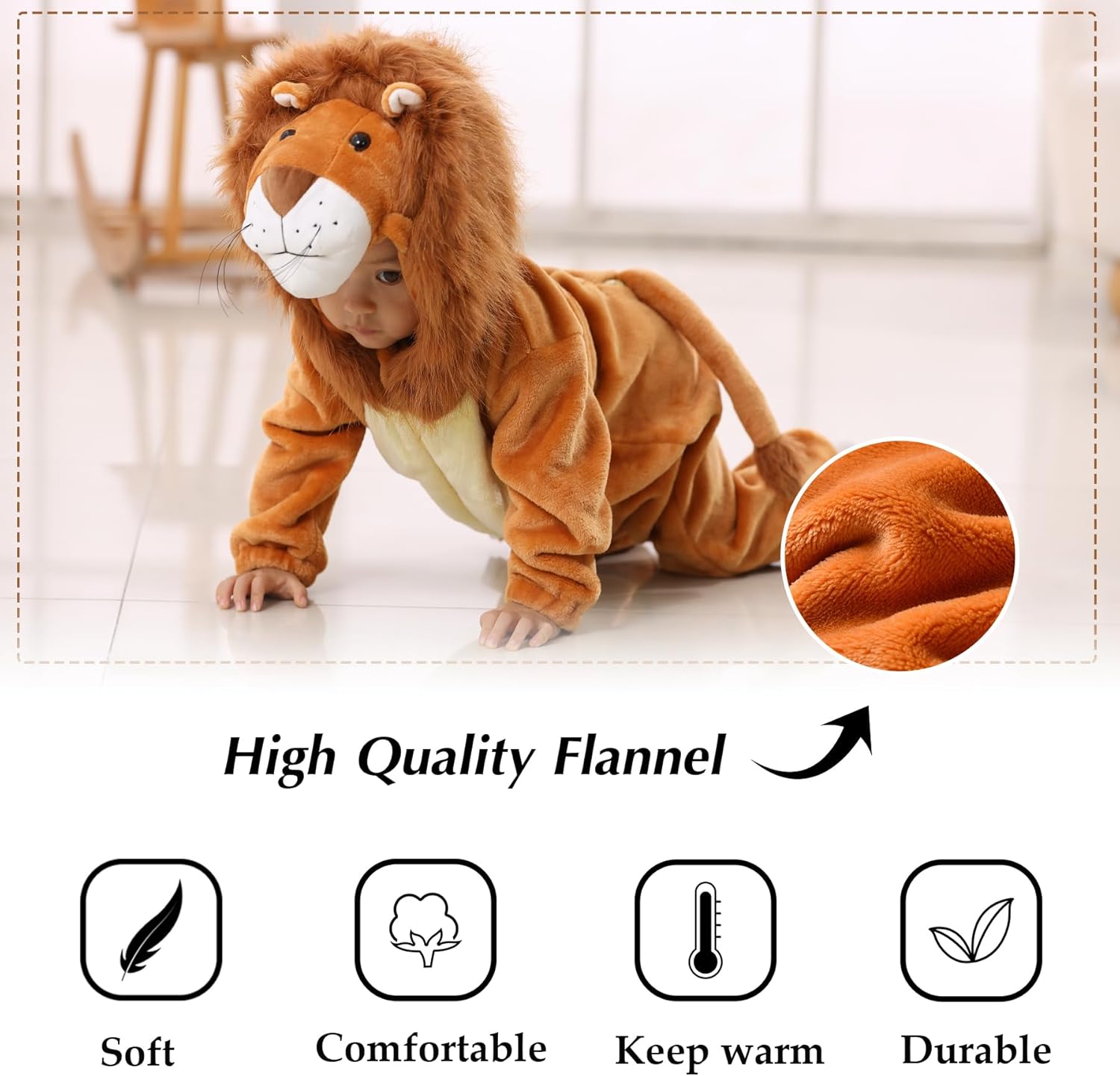 TONWHAR Halloween Cosplay Lion Costume for Kids