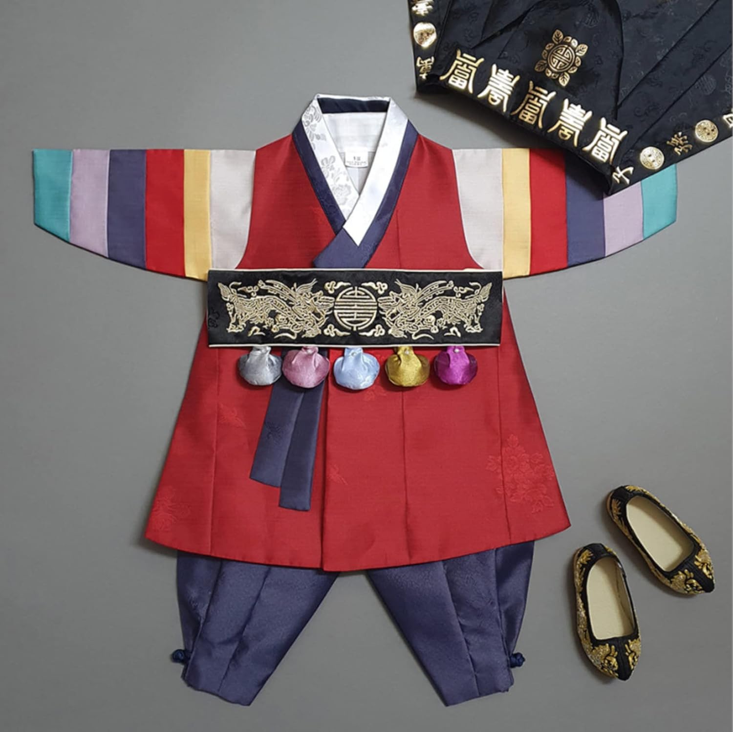 Beautiful Multi-Colored Sleeves Boy Hanbok