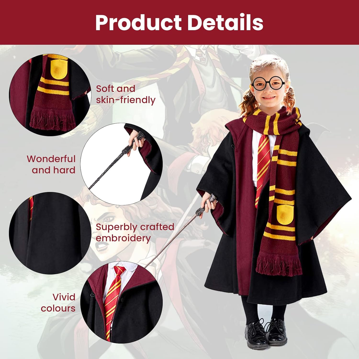 Wizard Costume Party Cosplay Set for Kids