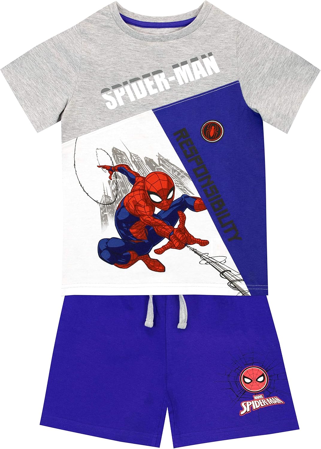 Marvel Boys Spider-Man T Schultz Shorts Set - Spandex Elastic Fit