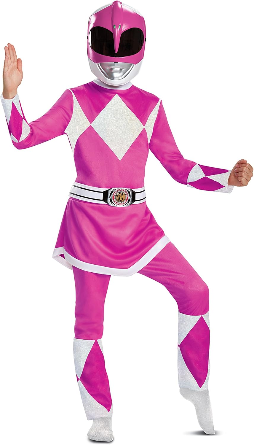Disguise Pink Ranger Costume for Girls Medium