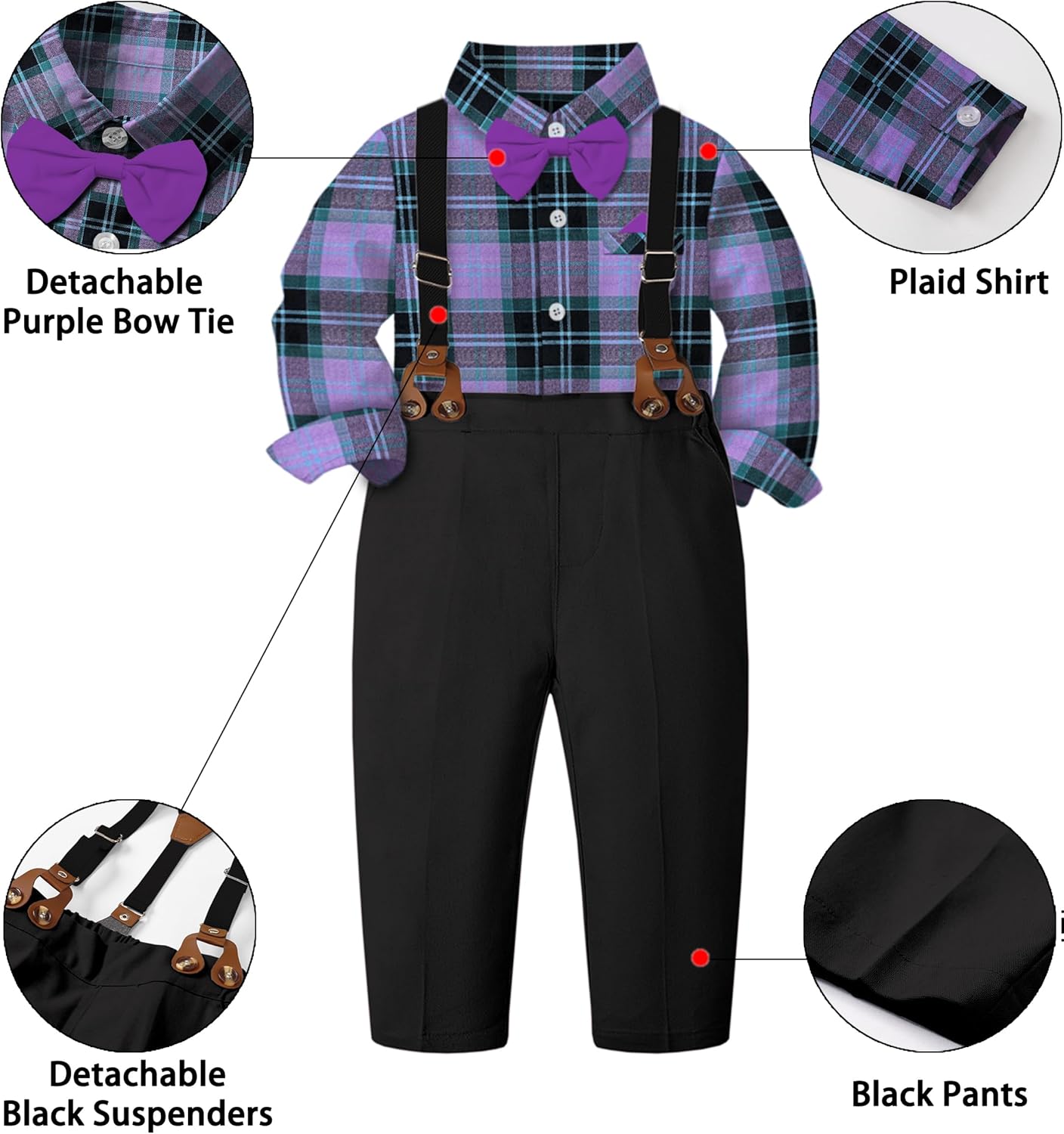 SANGTREE Gentleman Long Sleeves Suit Set for Baby Infant to 14 Years