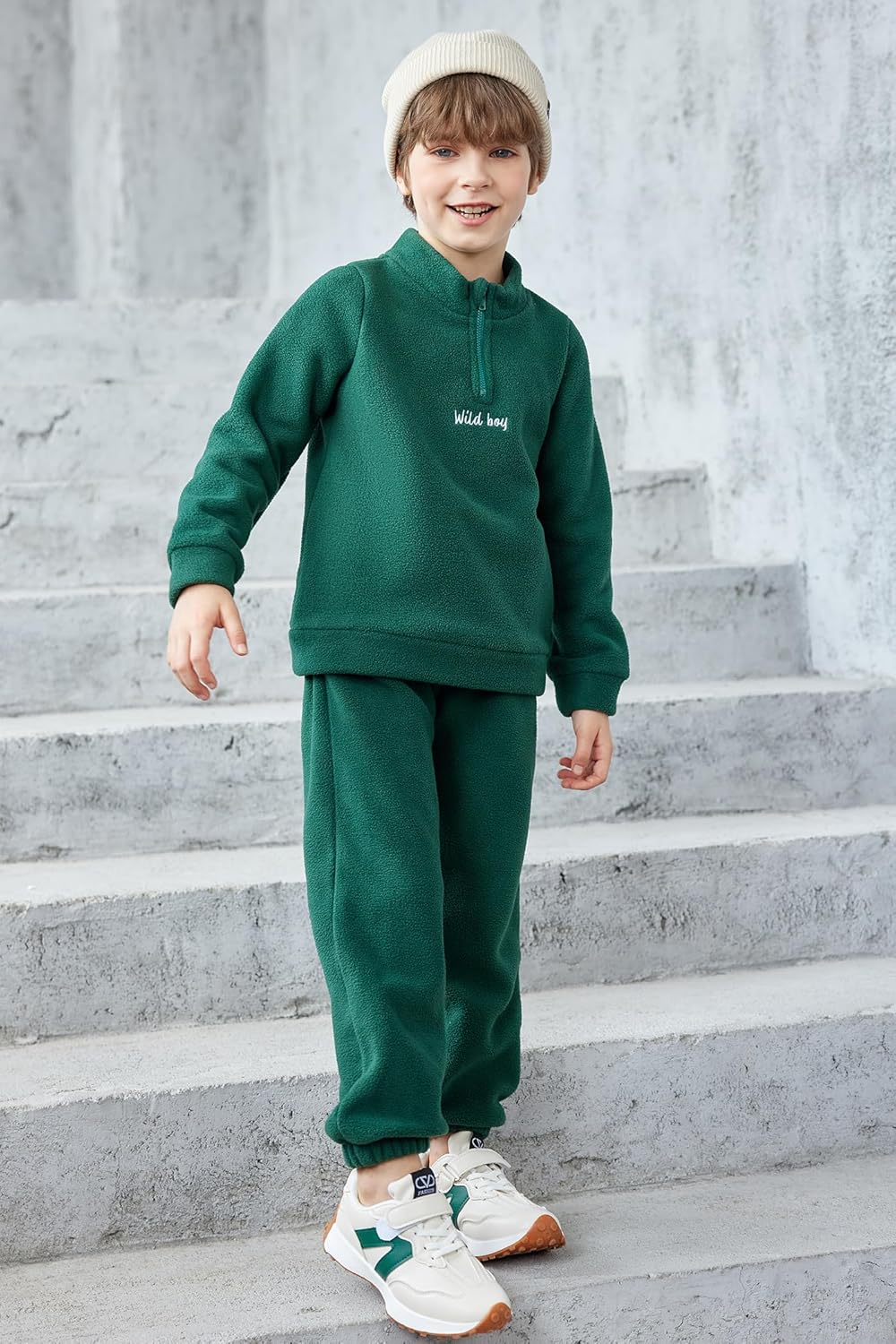 Arshiner Toddler Fall Set - Half-Zip Sweater Pants 3-4T