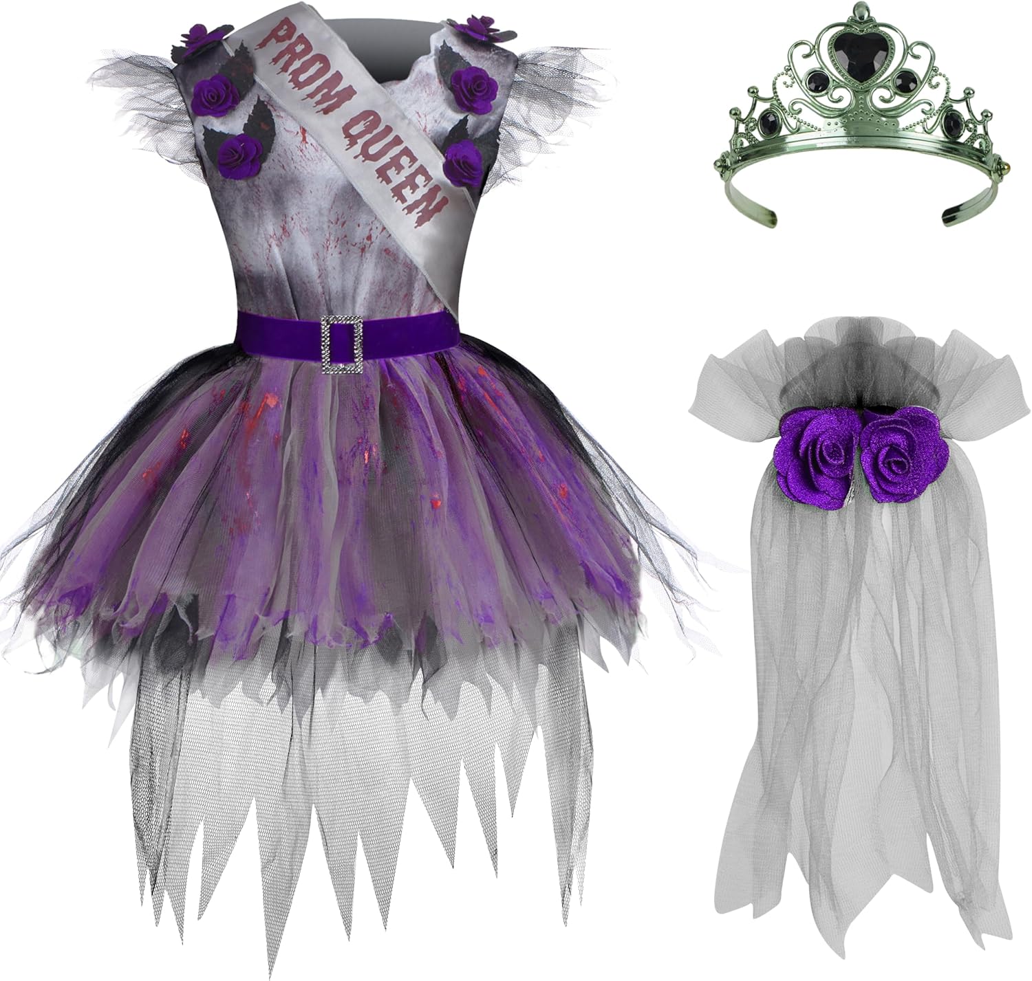 Spooktacular Creations Zombie Prom Queen Costume for Girls - Halloween