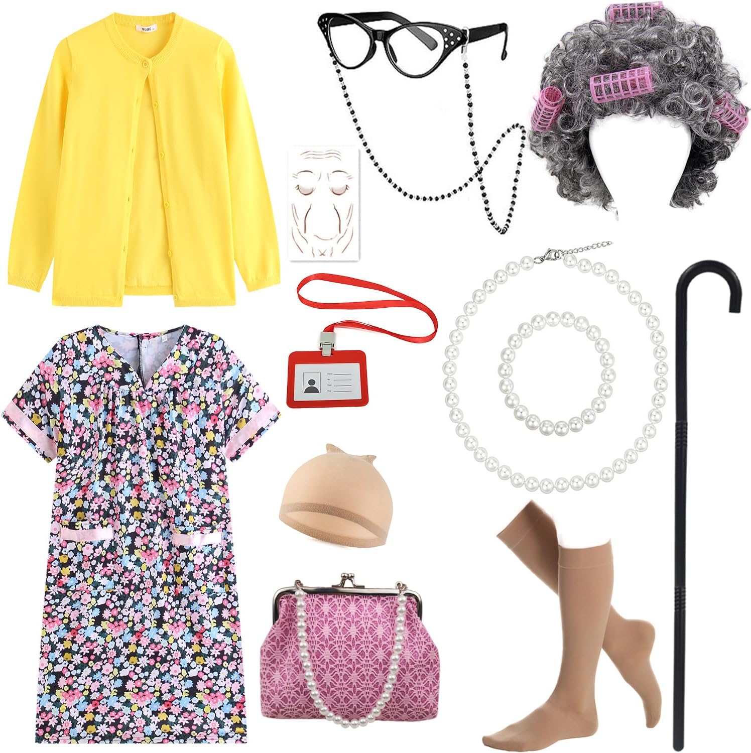 100 Days Grandma Costume Set