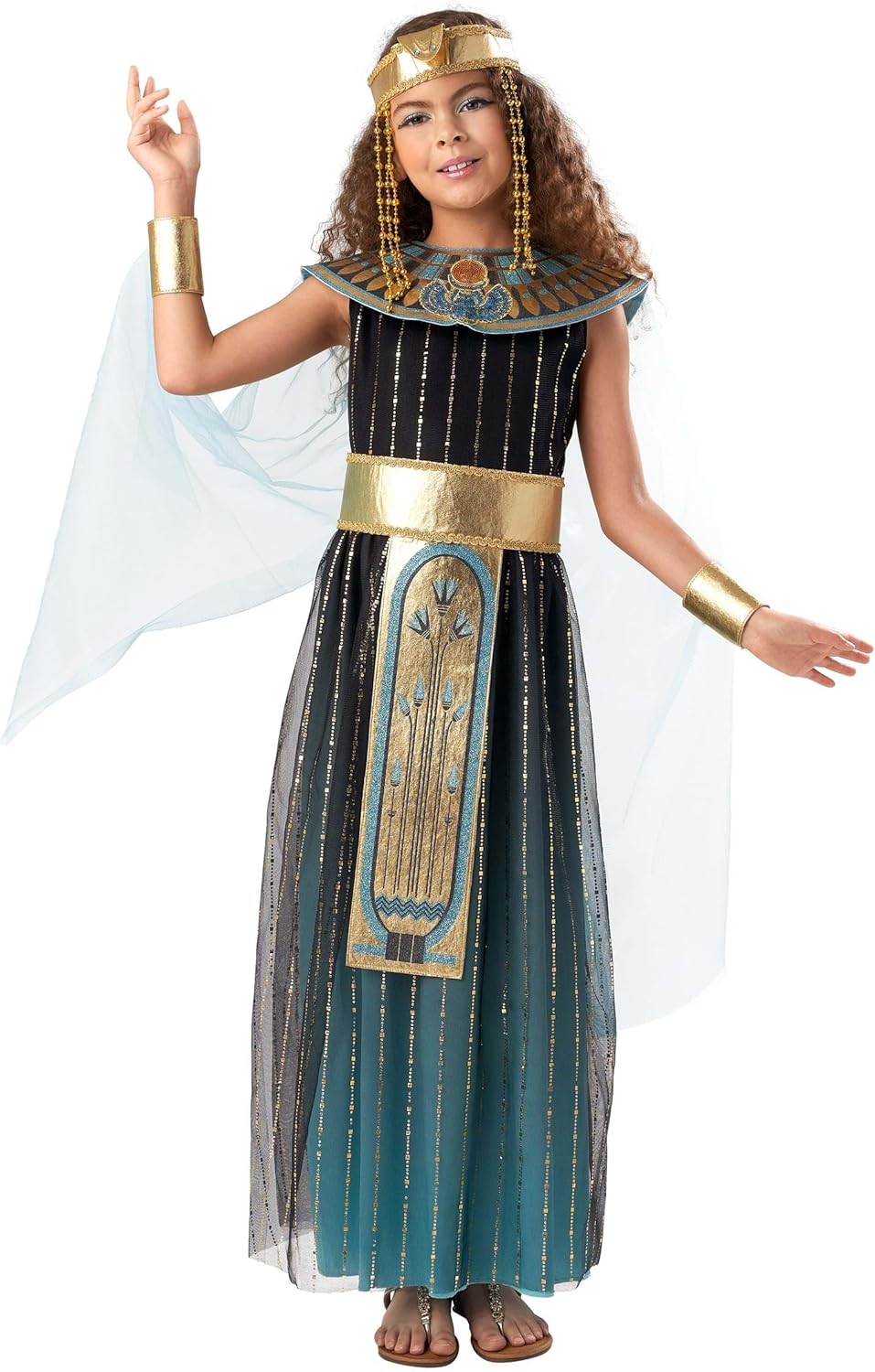 Teal Ombre Cleopatra Costume for Kids Small