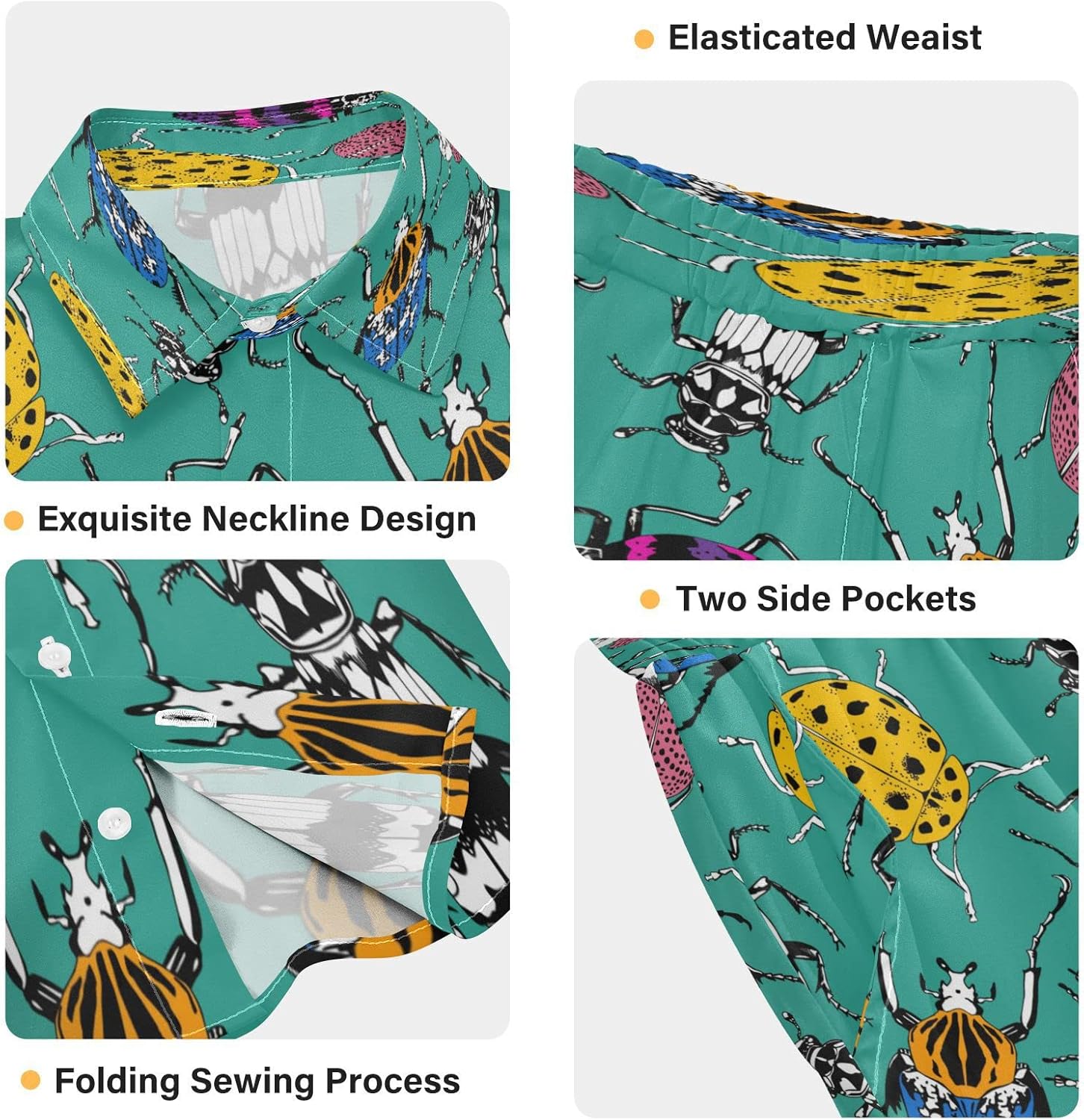 boys short set 2-pcs 3T to 10Y Insects Bugs Pattern
