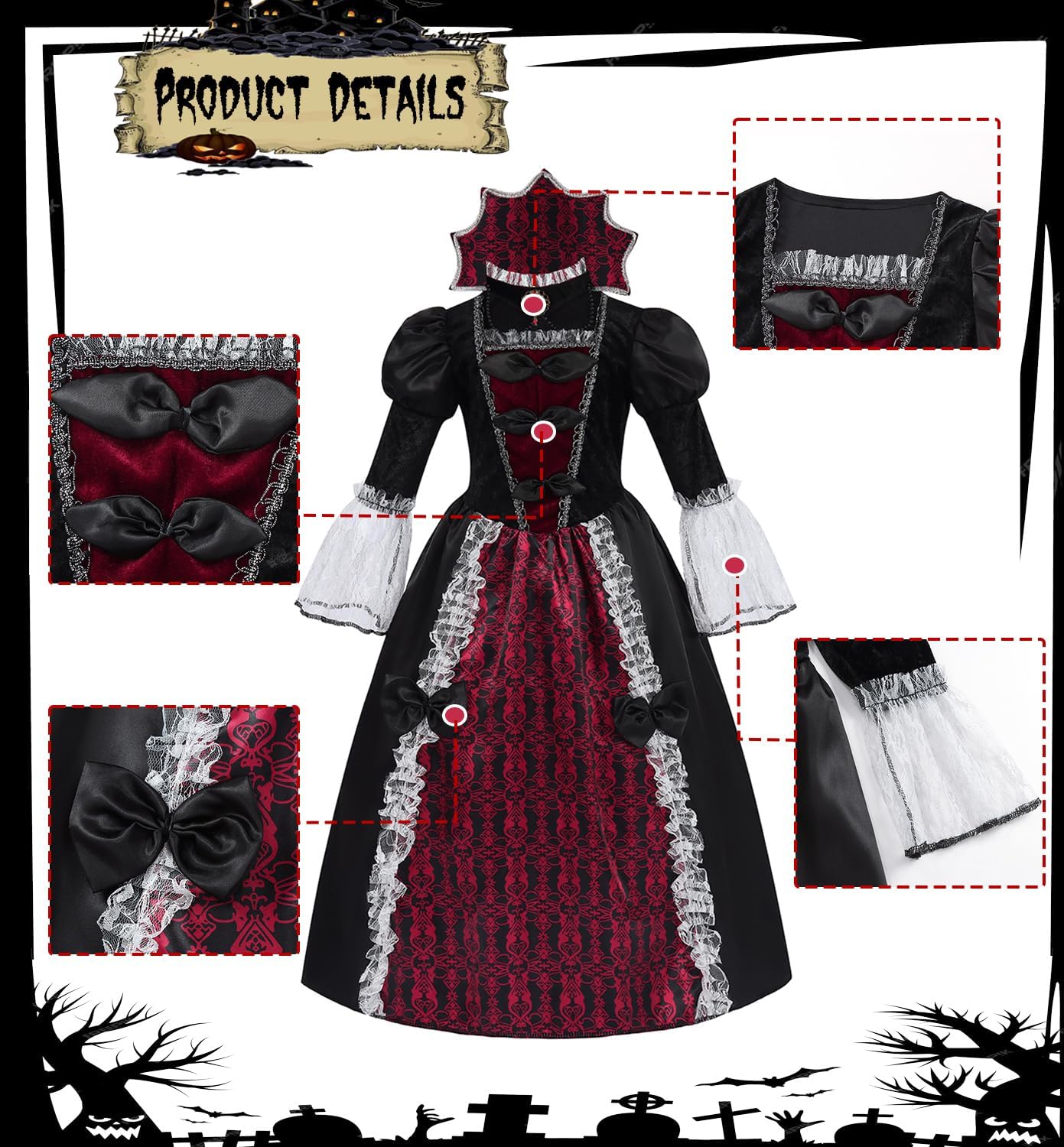 Royal Vampire Costume Girls Halloween