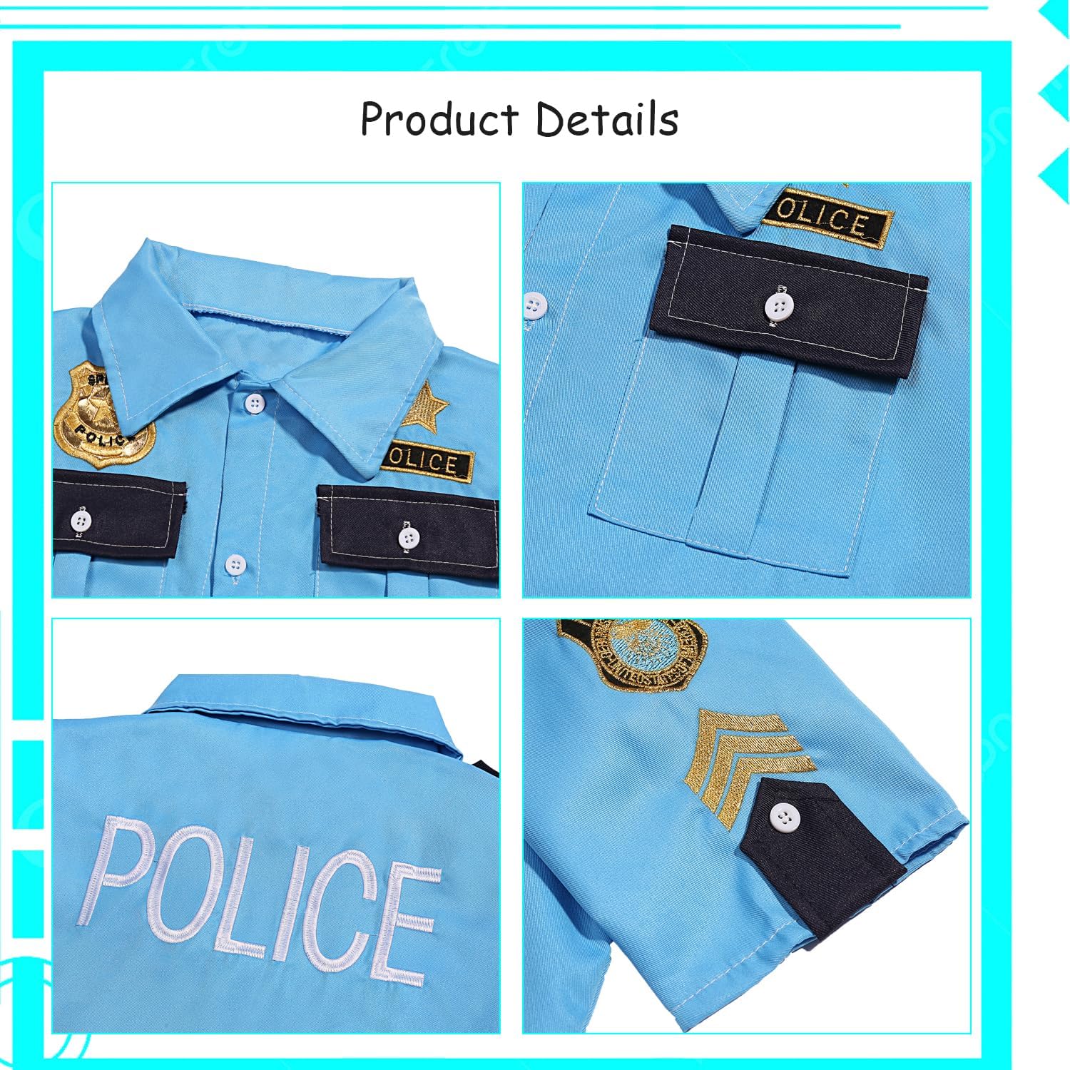 Ruimeier Halloween Police Costume Girls Toddler Uniform Set with Accessories