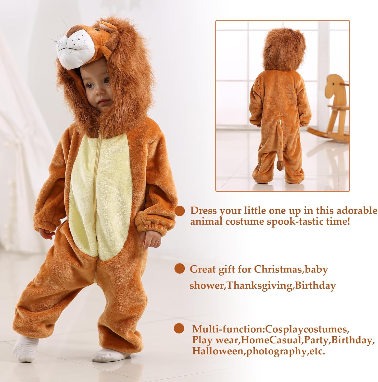 TONWHAR Halloween Cosplay Lion Costume for Kids