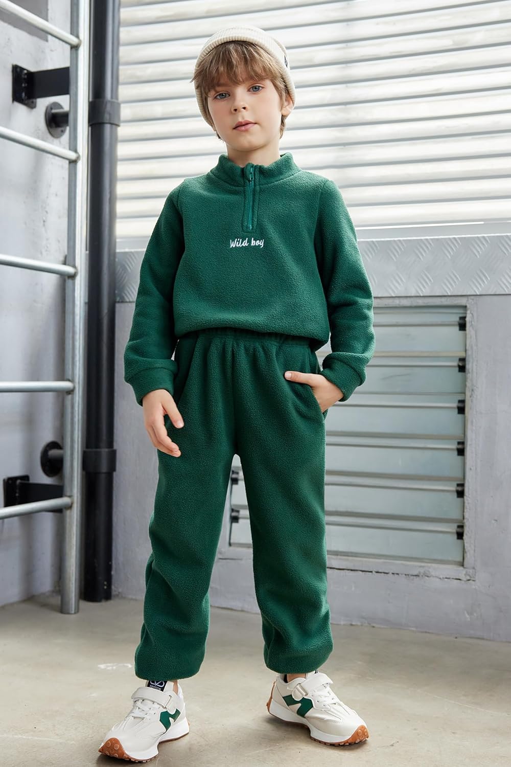Arshiner Toddler Fall Set - Half-Zip Sweater Pants 3-4T