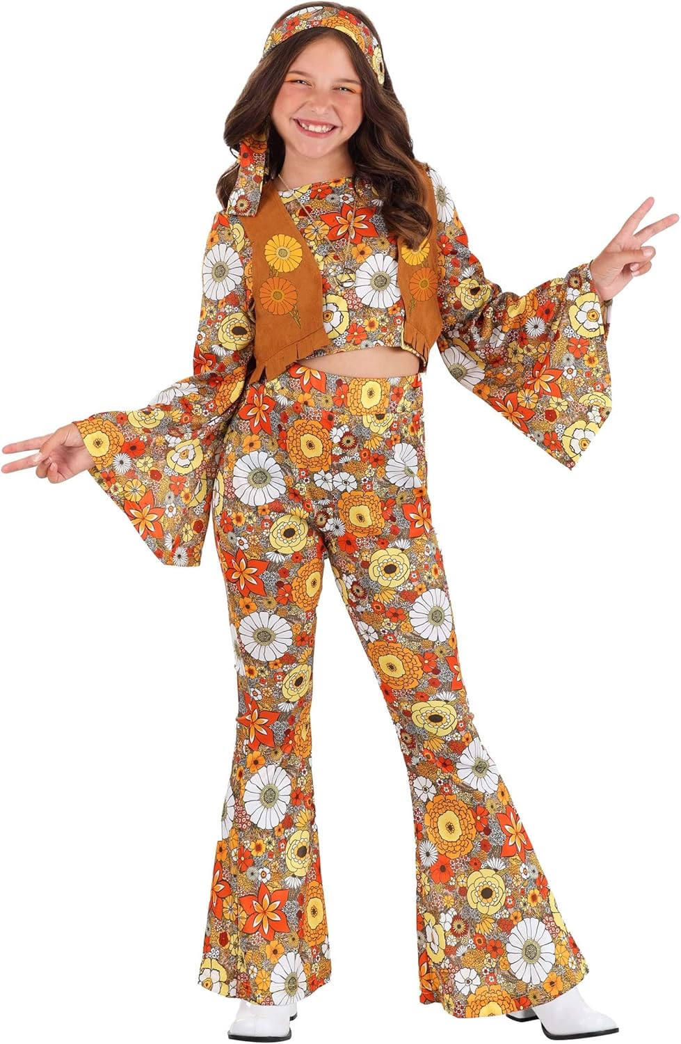 Autumn Flower Hippie Costume for Kids - Complete Set