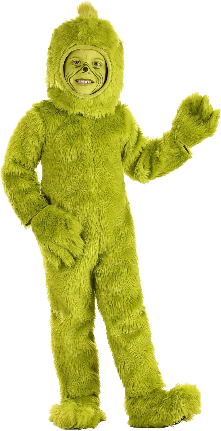 Fun Costumes Dr Seuss Grinch Toddler Open Face Costume includes headpiece gloves jumpsuit