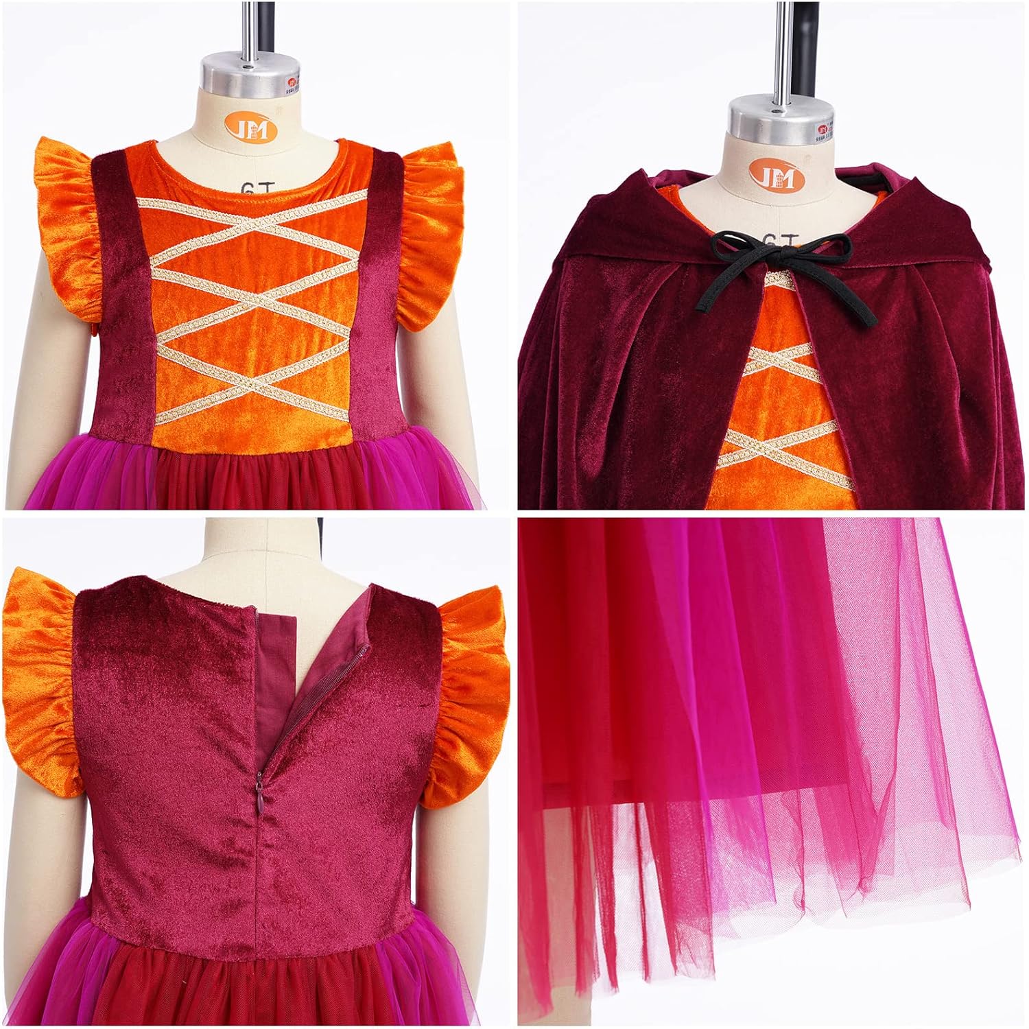 ODIZLI Halloween Kids Girls Tulie Dress costume with accessories