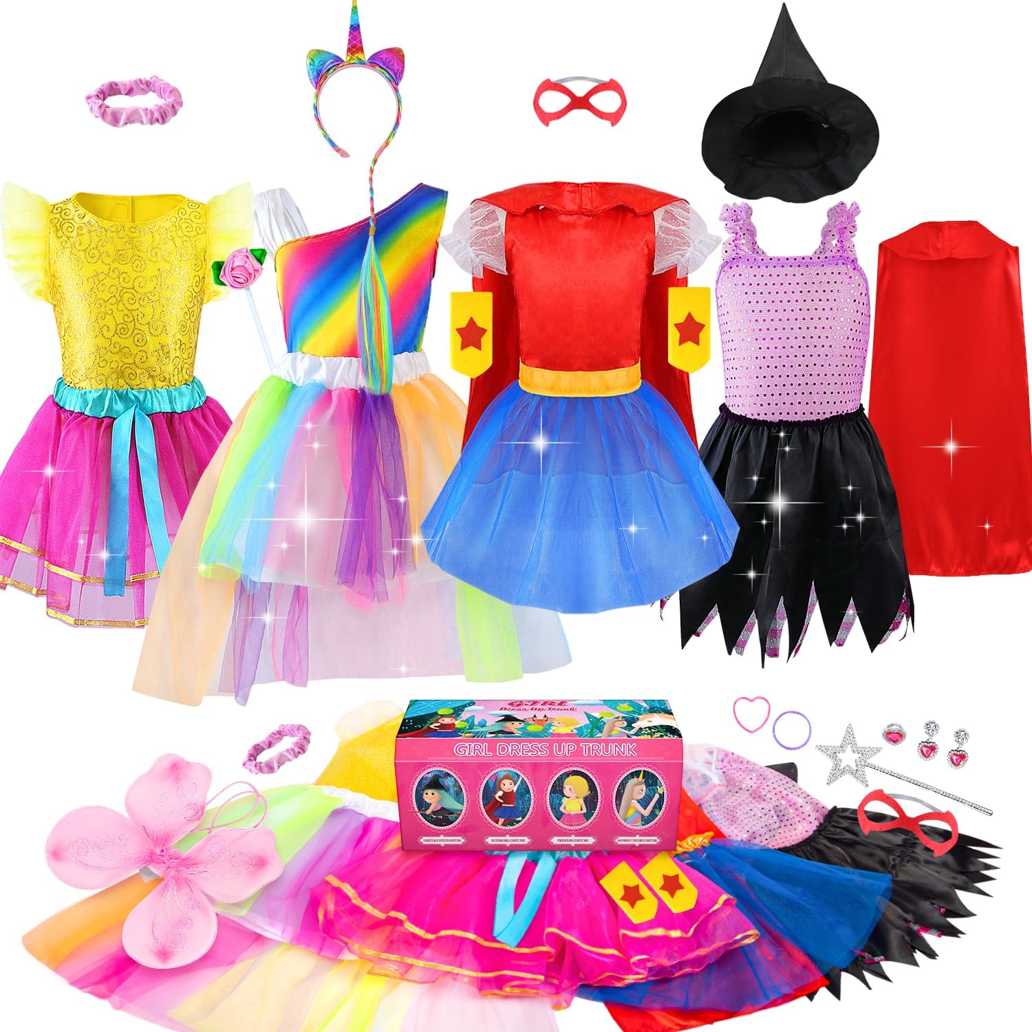 Curious Kids Princess Play Set with 24 Unique Costumes