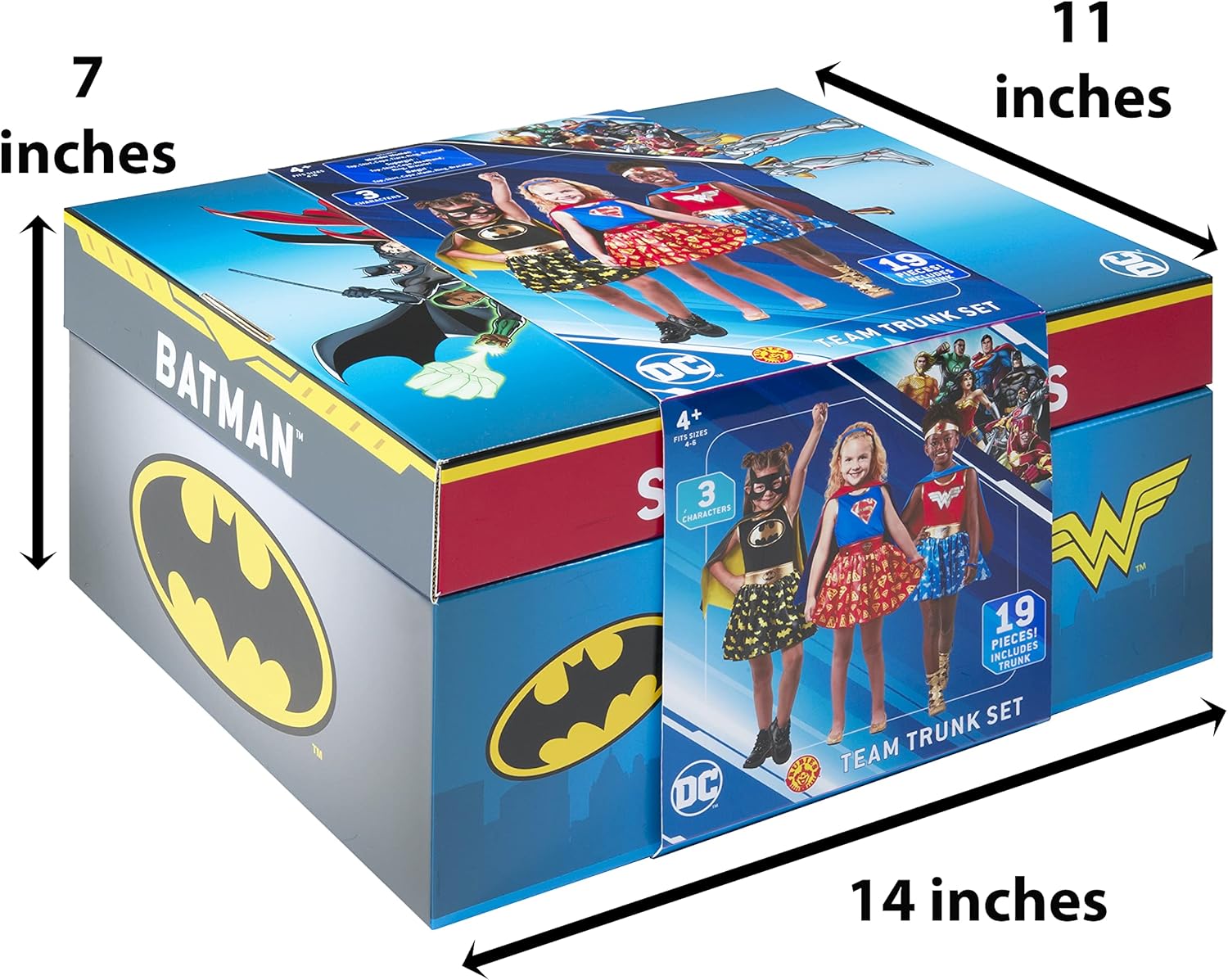 DC Super Hero Trunk Set for Kids Wonder Woman Batman Superman