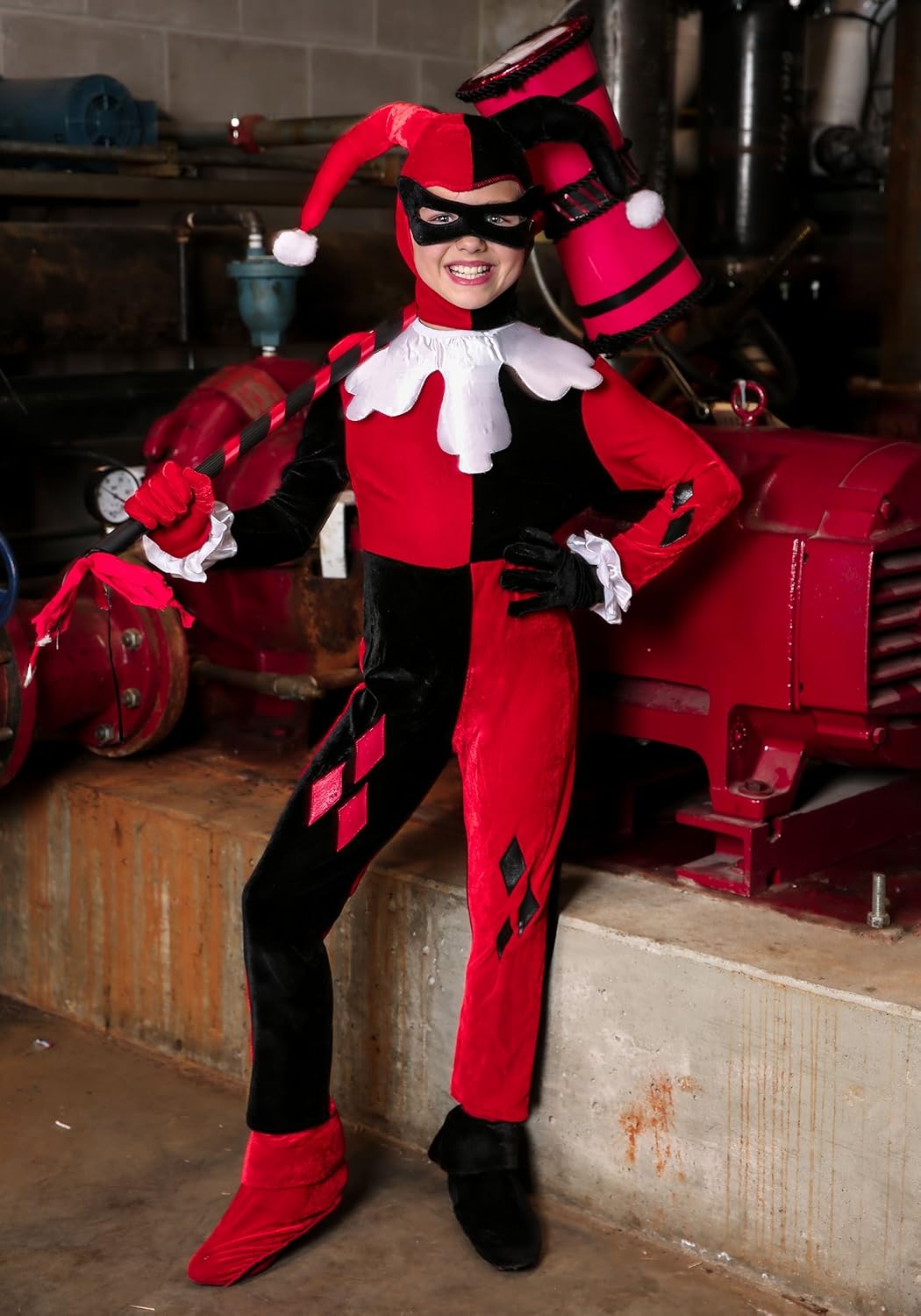 Childrens Harley Quinn Jumpsuit costume Rubies Fun Costumes