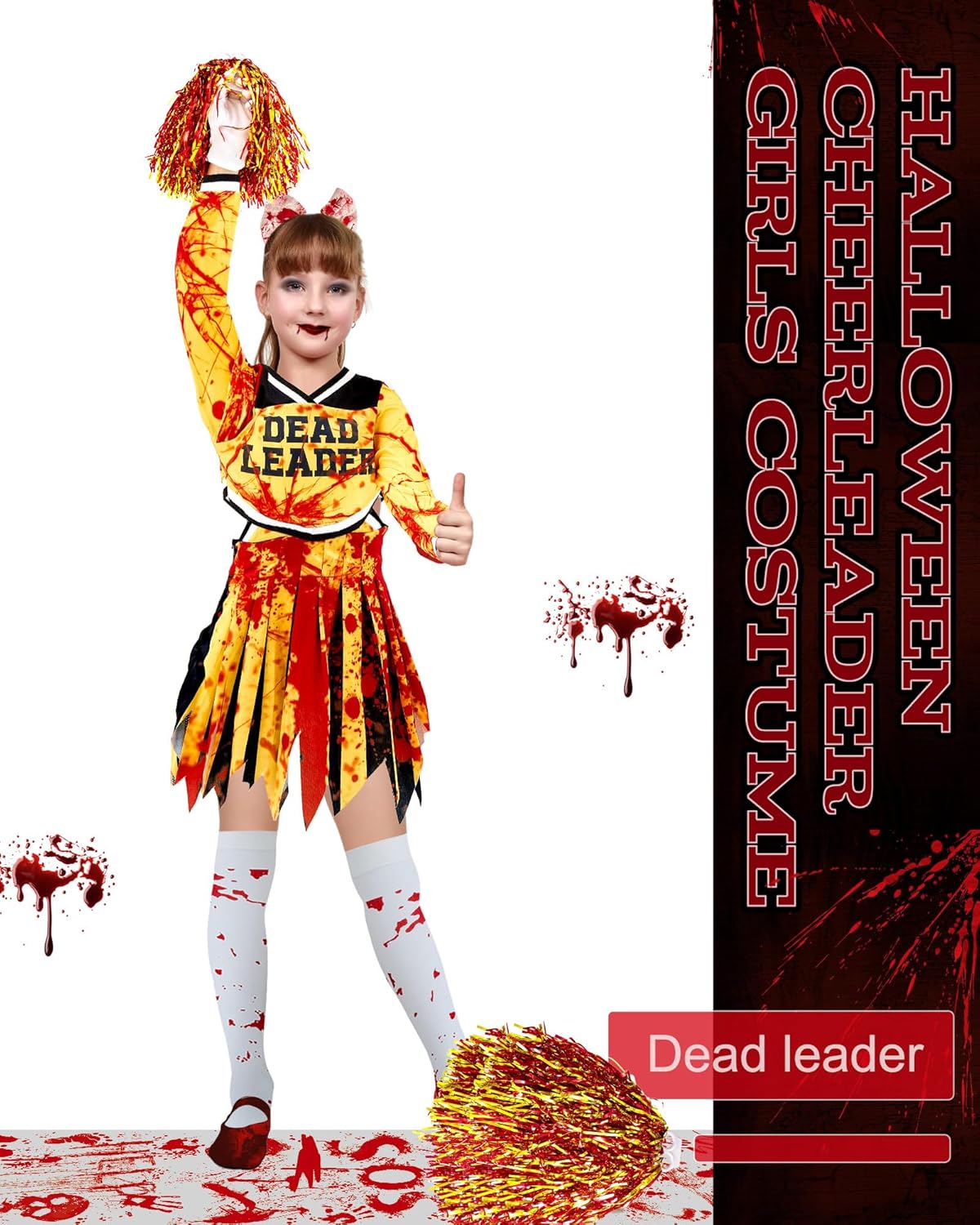 Gothic Halloween Costume - Zombie Cheerleader Slink