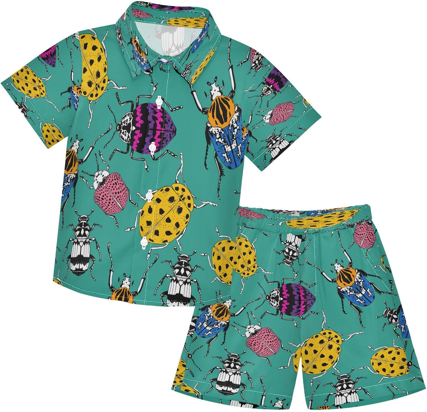boys short set 2-pcs 3T to 10Y Insects Bugs Pattern