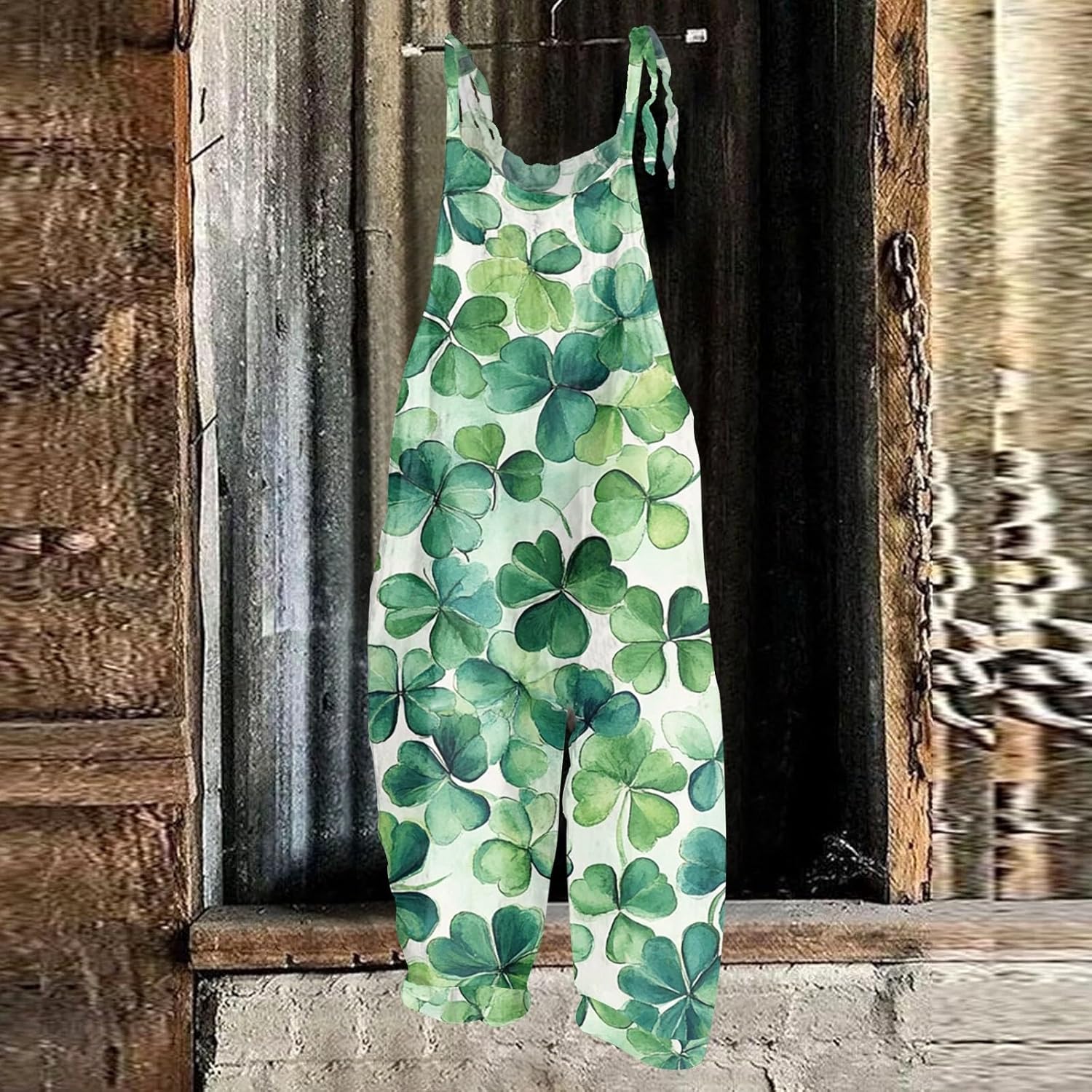 St Patricks Day Jumpsuit for Women Lucky Green