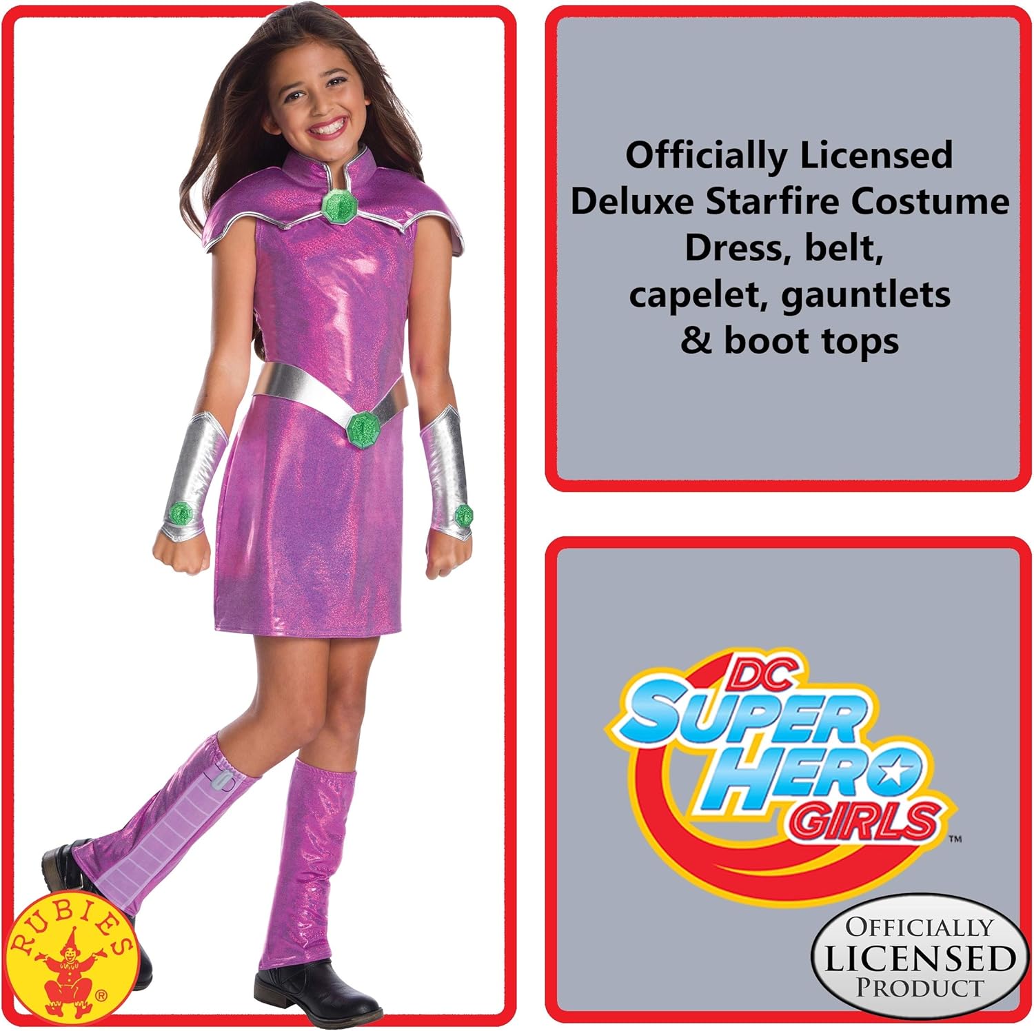 Rubies Girls DC Superhero Premium Starfire Costume Medium Party Halloween