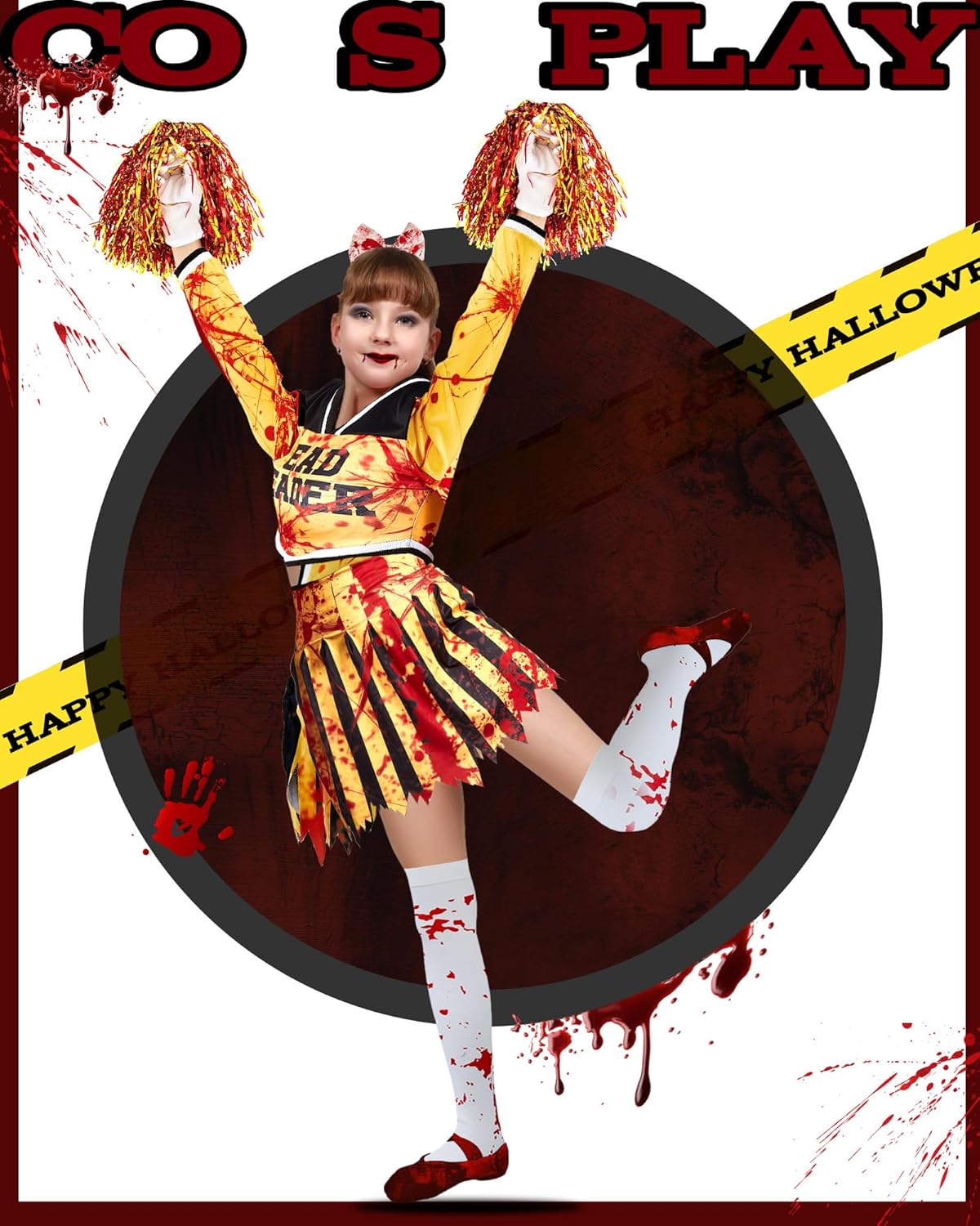 Gothic Halloween Costume - Zombie Cheerleader Slink
