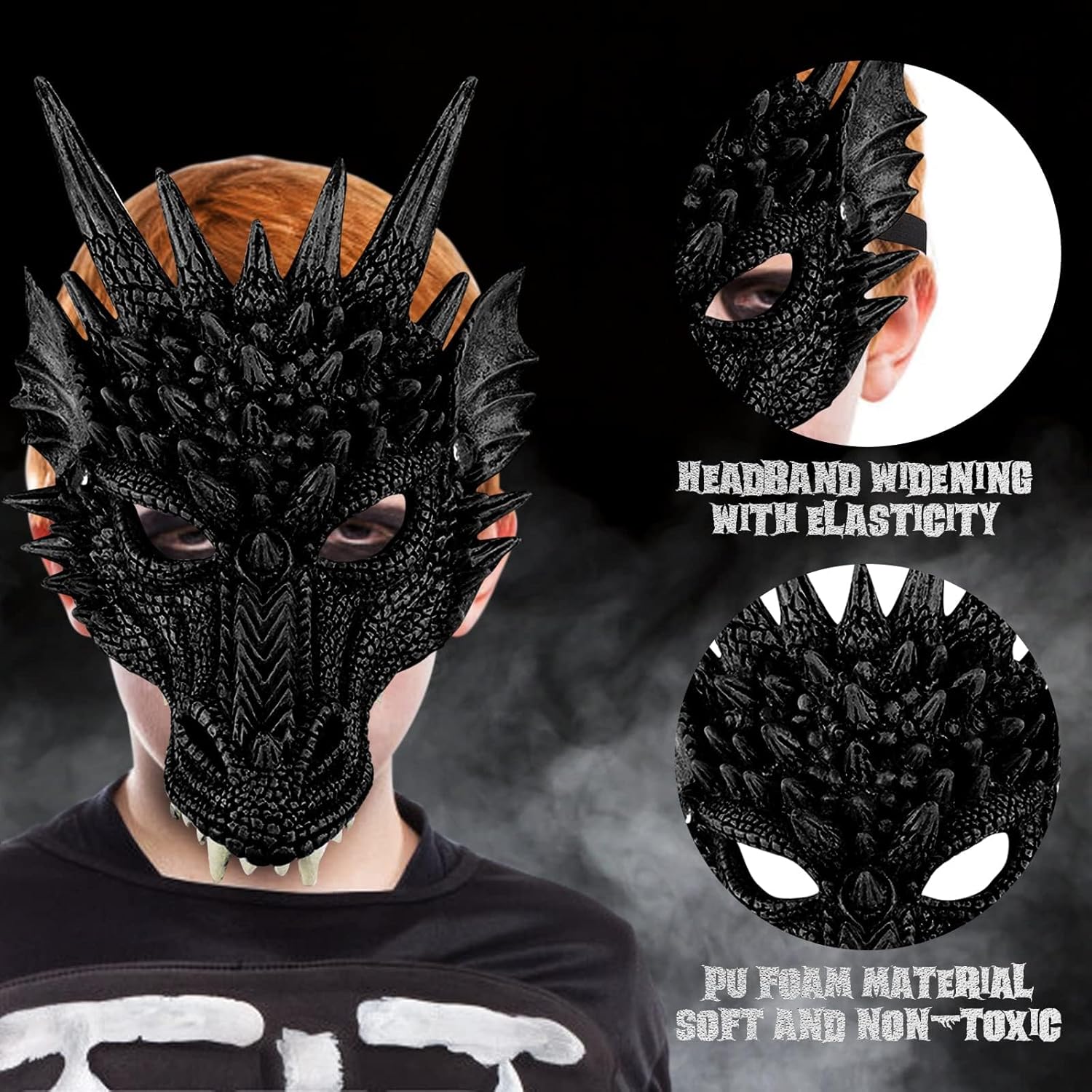 Nirvany Kids Dragon Cosplay Costume - Wing Tail Mask Set for Boys Girls