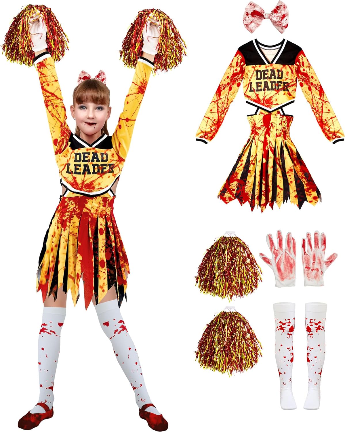 Gothic Halloween Costume - Zombie Cheerleader Slink