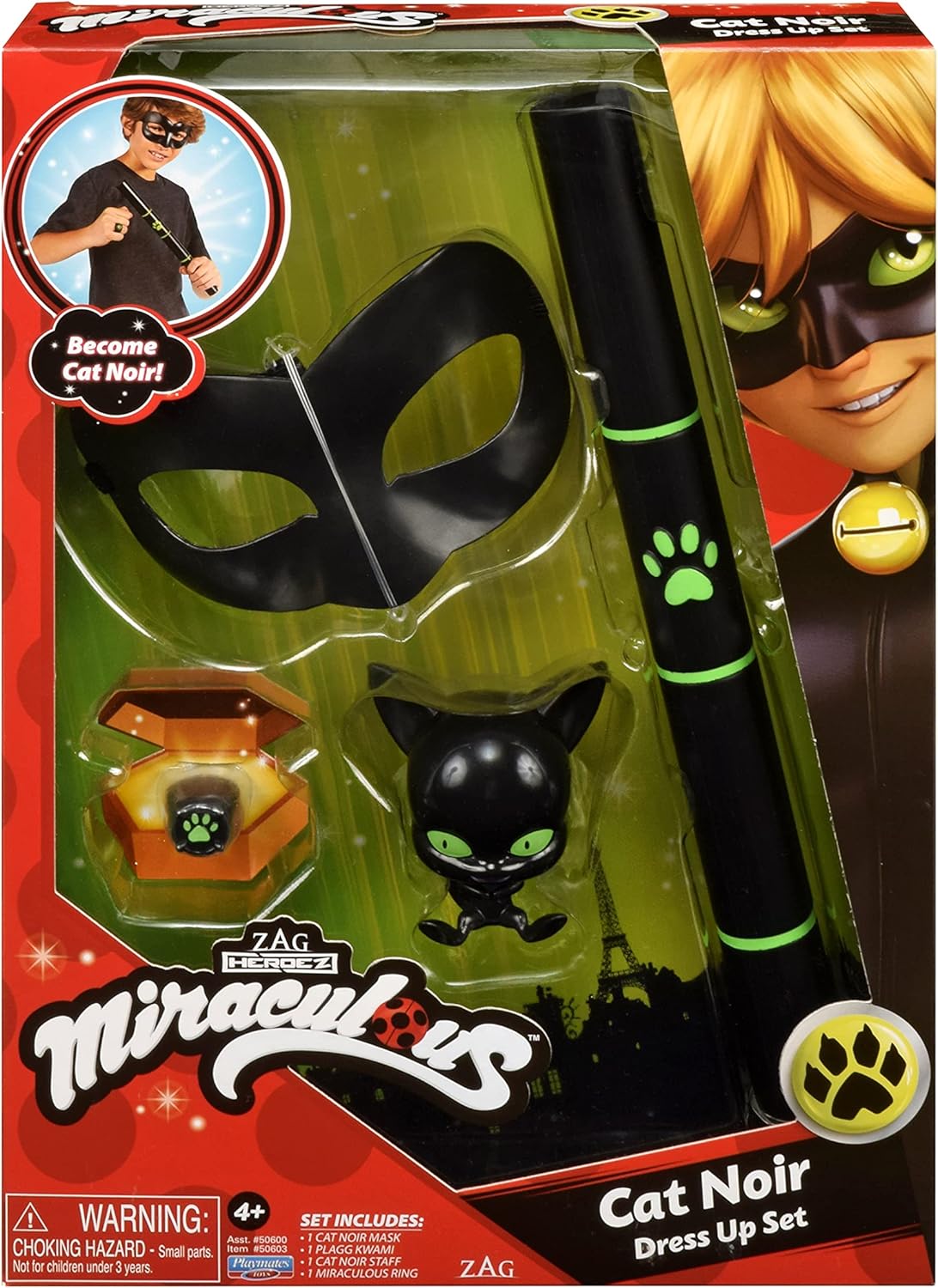 Mirror of Miraculous Ladybug Cat Noir Superhero Role-Play Collectible Kids Costume