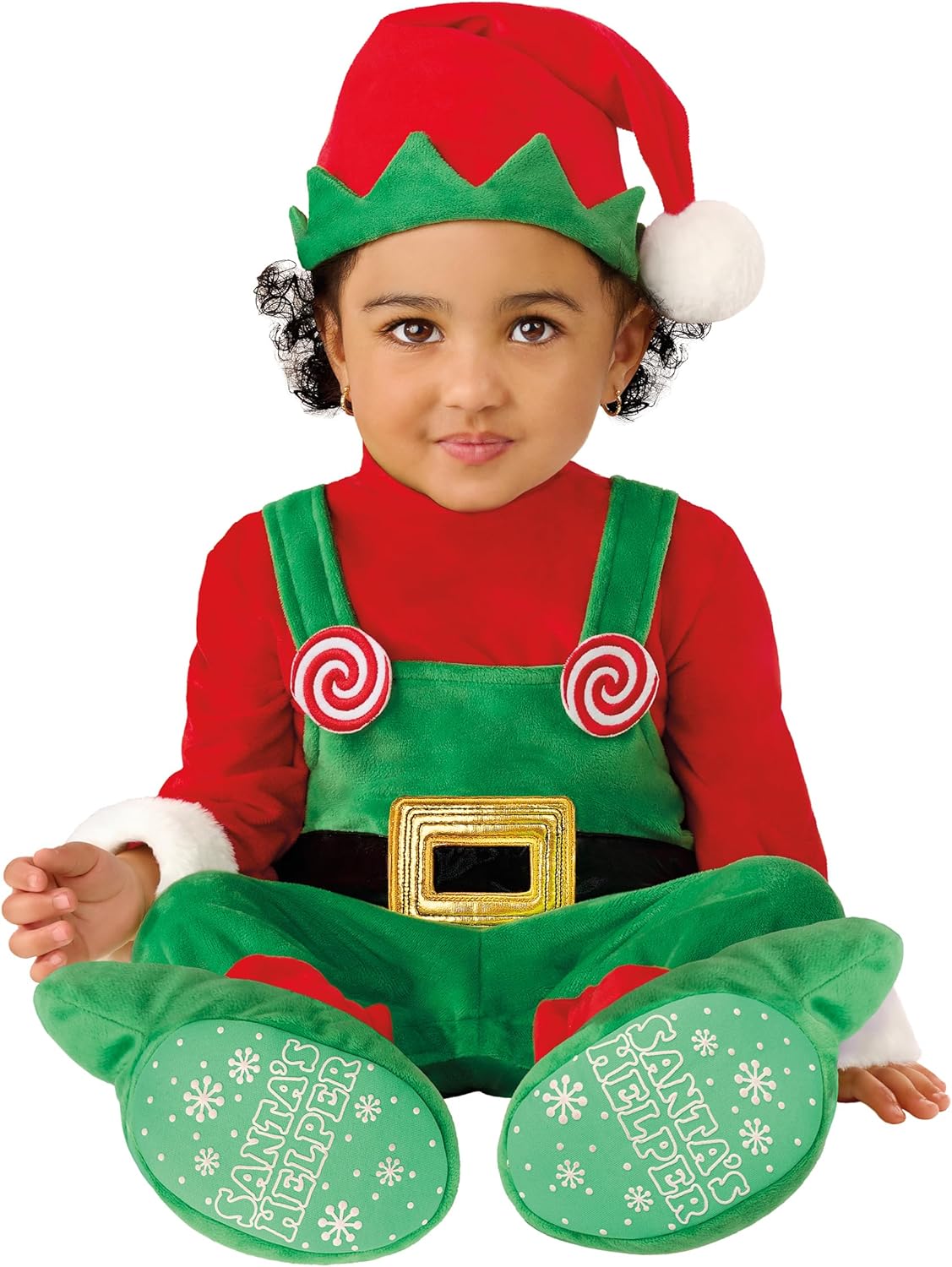 Spirit Halloween Baby Elf Jumpsuit Costume - Festive Cozy Kids Halloween