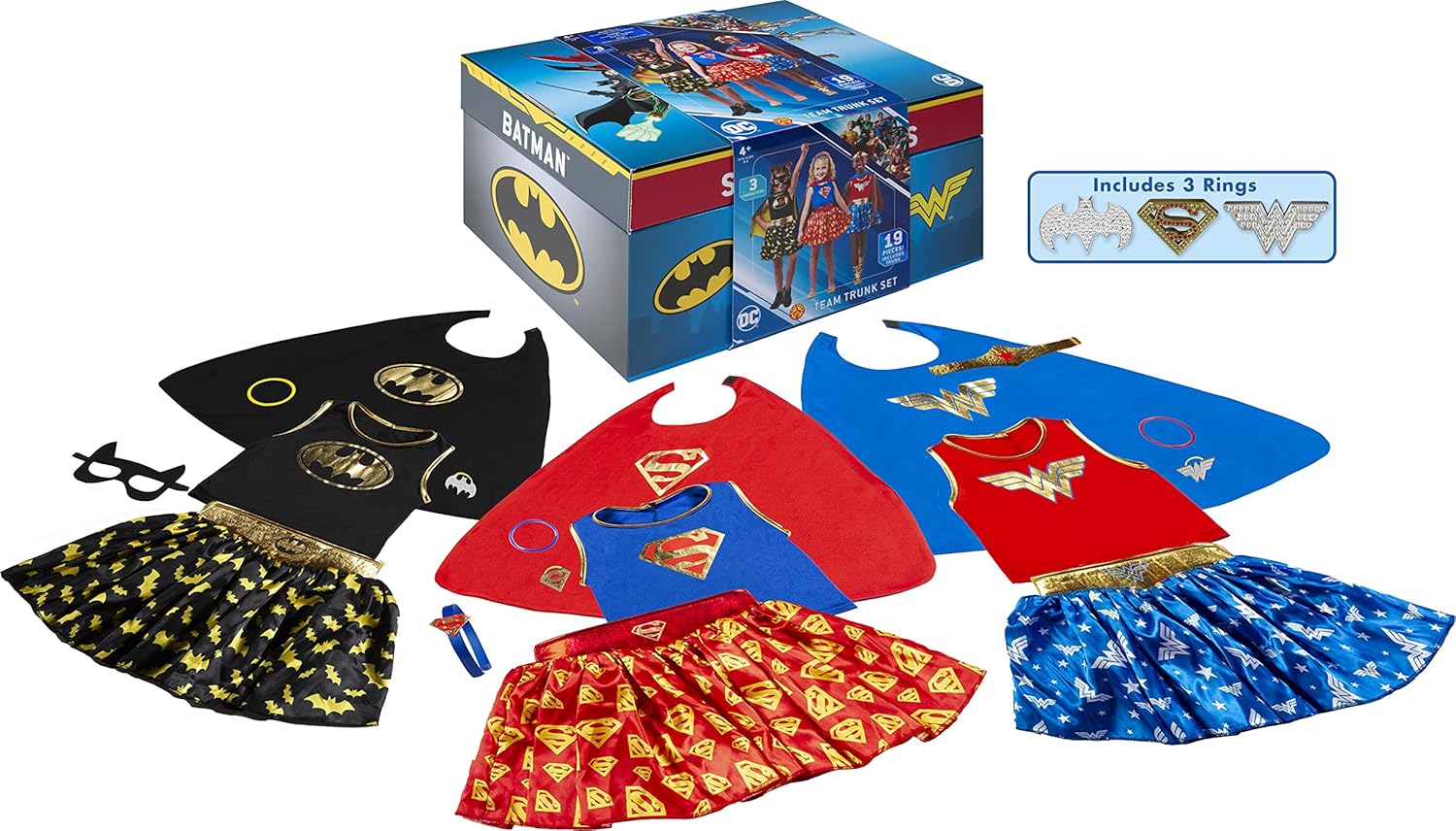 DC Super Hero Trunk Set for Kids Wonder Woman Batman Superman