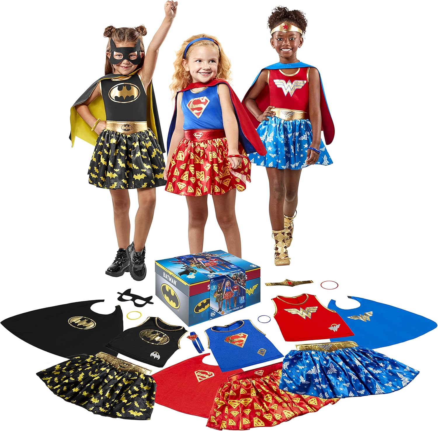 DC Super Hero Trunk Set for Kids Wonder Woman Batman Superman
